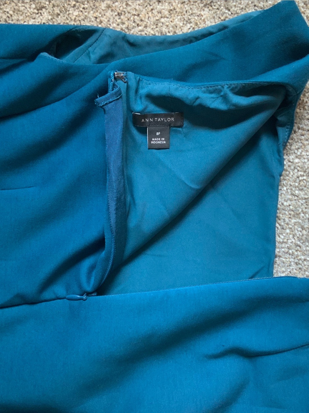 Ann Taylor Sleeveless Dark Blue Cocktail Dress with Slit - Picture 5 of 7